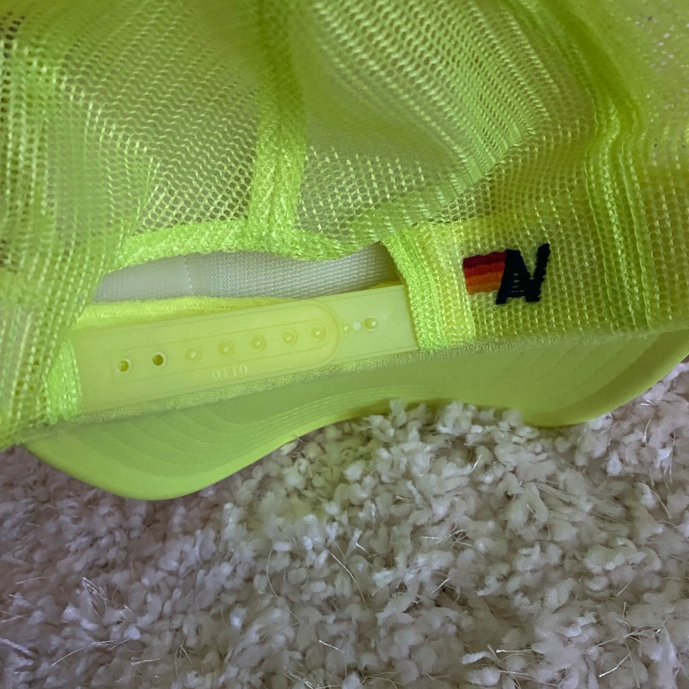 Aviator Nation Unisex Neon Yellow Stay Grounded Trucker Hat with Rainbow Detail - Picture 2 of 2